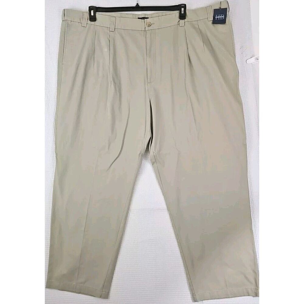 HB Harbor Bay ~Men's 56×32~ Khaki Stretch Cotton Flex Waistband Loose Fit NWT.